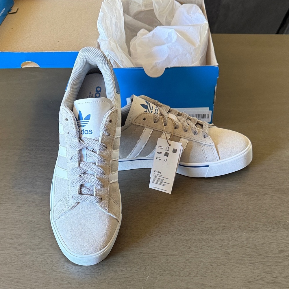 adidas Beige Suede Low-Top Sneakers